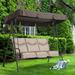 Arlmont & Co. Winon 3 Person Porch Swing w/ Canopy, Steel in Brown | 63.5 H x 69.5 W x 47.8 D in | Wayfair 504E50B433764A62B8A9D11963515D1E