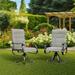 Charlton Home® Derrald Outdoor Dining Armchairs w/ Cushion Metal in Black | 41.5 H x 23.5 W x 23.5 D in | Wayfair 515DC6604D804933875F07479690D82A