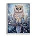 Stupell Industries Owl on Twinkling Branch Single Picture Frame Print on Canvas in Blue | 30" H x 24" W x 1.5" D | Wayfair ba-431_gff_24x30