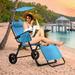 Arlmont & Co. Shalica Folding Beach Cart Chair – 2in1 Turns from Beach Cart to Beach Chair – 8"Large Wheels in Blue/Black/Brown | Wayfair