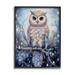 Stupell Industries Owl on Twinkling Branch Single Picture Frame Print on Canvas in Blue | 14" H x 11" W x 1.5" D | Wayfair ba-431_fr_11x14