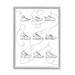 Stupell Industries Line Doodle Sneakers by Kamdon Kreations Single Picture Frame Print on Canvas in Black/White | 14 H x 11 W x 1.5 D in | Wayfair