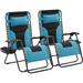 Arlmont & Co. Huntleigh Steel Outdoor Zero Gravity Recliner Lounge Chair in Blue/Black | 43 H x 29 W x 32.5 D in | Wayfair