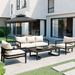 Latitude Run® Guy 4 - Person Outdoor Seating Group w/ Cushions, Steel in Black | 23.8 H x 70.8 W x 31.5 D in | Wayfair