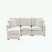 White Reclining Sectional - Latitude Run® Alfkil 4 - Piece Upholstered Sectional Chenille, Granite | 37 H x 84 W x 57 D in | Wayfair