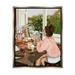 Stupell Industries ba-777-Framed Girl w/ Cozy Breakfast by Saba Rauf Floater Frame Print on Canvas Wood in Brown | 31 H x 25 W x 1.7 D in | Wayfair