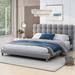 Ivy Bronx Full Size Upholstered Platform Bed w/ Soft Headboard CAF8085509F24F2A80F9E7EEB8F83739, Solid Wood in Gray | Full/Double | Wayfair