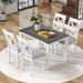 Rosalind Wheeler 5 - Piece Dining Set Wood/Upholstered in Gray/White | Wayfair B474E3BEC32F4FB988176EB357C6C01C