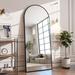 Everly Quinn Full Length Mirror Arch Floor Mirror Wall Mirror Hanging Or Leaning Arched-Top Full Body Mirror w/ Stand For Bedroom | Wayfair