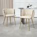 Mercer41 Landreneau Tufted Velvet Low Back Armchair Dining Chair Wood/Upholstered/Velvet in Brown | 29.13 H x 21.58 W x 21.26 D in | Wayfair