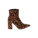 Public Desire Ankle Boots: Brown Leopard Print Shoes - Women's Size 4 - Pointed Toe