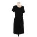 32 Degrees Casual Dress - Sheath Scoop Neck Short sleeves: Black Print Dresses - Women's Size Medium