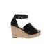 CATHERINE Catherine Malandrino Wedges: Espadrille Platform Boho Chic Black Solid Shoes - Women's Size 8 - Open Toe