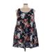 Suzanne Betro Casual Dress: Blue Floral Motif Dresses - Women's Size 3X