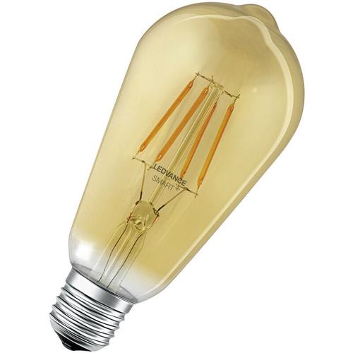 LEDVANCE Smarte LED-Lampe mit WiFi Technologie in Gold Edison Form, Sockel E27, Dimmbar,Warmweiß