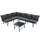 Merax Garten-Lounge-Set aus Aluminium, Gartenmöbel-Set, Lounge-Set für 5-6 Personen, Grau