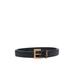 Thin Monogram Belt In Hammered Leather With Square Buckle