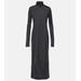 High-neck Midi Wool Dress