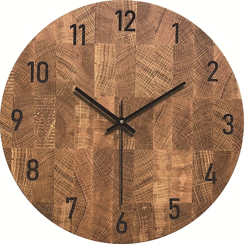 Wanduhr, schlichtes, modernes Design, Holzuhren für Schlafzimmer, Holzwanduhr, Heimdekoration, geräuschlos, digital, große Wanduhr, Küche, Massivholz-Wanduhr, stumme Uhr, Wohnzimmer, Heimbüro, Quarz, 30 cm Image