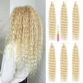 MAYSA 613 Blonde Ocean .. Wave Synthetic Soft Curly .. Crochet Hair Extensions 6 .. Packs 22inch Deep Wave .. Crochet Hair Extensions for .. Women #613 Bleach Blonde