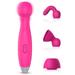 Powerful Wand Massager USB Rechargeable Quiet Waterproof Handheld Personal Massager 9 Modes Vibration Massager Relaxing Body (Rose Red)