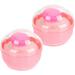 2pcs Body Powder Puffs and Containers Loose Powder Boxes Dusting Powder Boxes