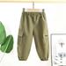 Cargo Pants Savings Ahomtoey Boys Casual Trousers Cargo Pants Fashion Solid Color Length Pants Elastic Cuffs Pants Great Gifts for Less on Clearance