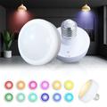 Clearance! Led Lights Battery Operated Light Bulbs With Remote 13 Color RGB 3AA Battery Powered LED Puck Light With E26 Screw Wireless Timer Dimmable LED Bulbs For No Electricity Clearance