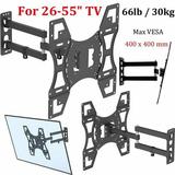 TV Wall Mount Bracket for Most of 26-55 LED LCD OLED and Plasma Flat Screen TV with Full Motion Swivel Articulating Arm up to VESA 400x400mm and 66 lbs