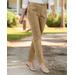 Blair Women's Stretch Wide-Wale Corduroy Fly-Front Pants - Brown - 10 - Misses