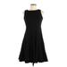 Calvin Klein Cocktail Dress - A-Line: Black Solid Dresses - Women's Size 6 Petite