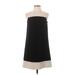 Ann Taylor LOFT Casual Dress - Slip dress: Black Color Block Dresses - Women's Size 4