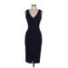 Likely Casual Dress - Midi V Neck Sleeveless: Blue Solid Dresses - Women's Size 6