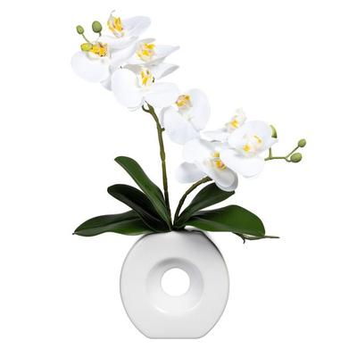Kunstpflanze Phalaenopsis in Keramikvase, ca. 35 cm, weiß
