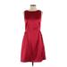 Gap Casual Dress - A-Line: Burgundy Solid Dresses - Women's Size 4