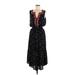 Gap Casual Dress - Midi V-Neck Sleeveless: Black Print Dresses - Women's Size Medium