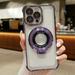 Magnetic for iPhone 15 Pro Case Clear with Ring Stand MagSafe Compatible Case with Lens Protector Military Grade Protection Four-Corners Shockproof Case for iPhone 15 Pro Darkpurple