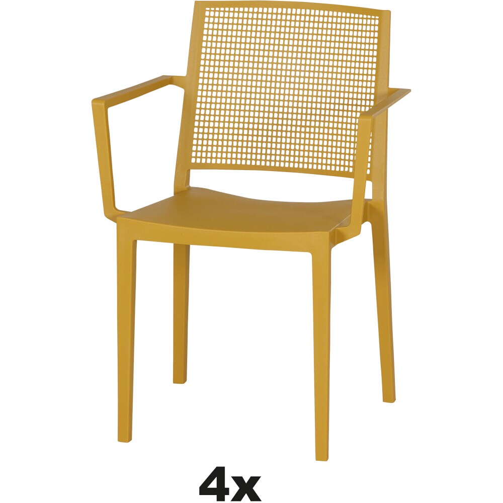 SIENA GARDEN Urban Lights Set 4teilig Square Sessel gastrotauglich mustard Image