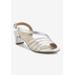 Wide Width Women's Lettie Dressy Sandal by Ros Hommerson in Silver Leather (Size 7 W)