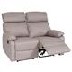 Mendler 2er Kinosessel HWC-L93, Relaxsessel Fernsehsessel Sofa, Armlehne Liegefunktion Nosagfederung Stoff/Textil ~ grau-braun