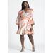 Plus Size Women's Ruffle Hem Wrap Dress by ELOQUII in Mimosa Sunset (Size 26)