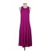 Sweaty Betty Casual Dress - High/Low Crew Neck Sleeveless: Purple Solid Dresses - Women's Size X-Small