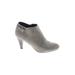 Comfort Plus by Predictions Ankle Boots: Gray Print Shoes - Women's Size 8 1/2 - Round Toe