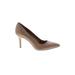 BCBG Paris Heels: Slip-on Stiletto Cocktail Brown Solid Shoes - Women's Size 8 1/2 - Pointed Toe