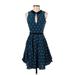 Band of Outsiders Casual Dress - A-Line Plunge Sleeveless: Blue Dresses - Women's Size 0