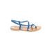 K Jacques St. Tropez Sandals: Blue Solid Shoes - Women's Size 38 - Open Toe