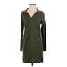 Gap Casual Dress - Mini Collared Long sleeves: Green Print Dresses - Women's Size Small