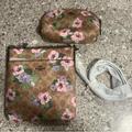 Coach Bags | Coach Messenger Shoulder Strap Bag Signature Canvas With Flower Print And Wallet | Color: Brown/Pink | Size: Os