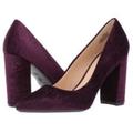 Nine West Shoes | New Nine West Astoria Burgundy Velvet Heels Pumps Sz 9 Block Heel Pointed Toe | Color: Purple | Size: 9