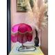 "Luxury 14\"/16\" Handmade Hot Pink Velvet Fringe Lampshade, Art Deco Vintage lampshade, Victorian lampshade, gold Tassel Light, beaded fringe"